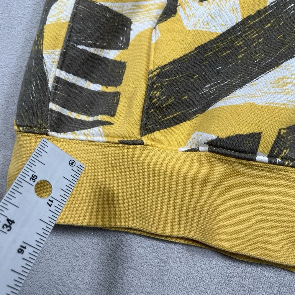 Nike Futura Club All Over Print Hoodie Men's M Yellow Gray Pullover Sweatshirt